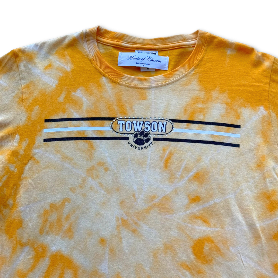 Towson Bleach Tie Dye Rhinestone Long Sleeve T Shirt