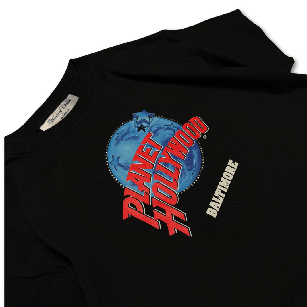 Planet Hollywood Baltimore Rhinestone Bleach Tie Dye Short Sleeve T Shirt