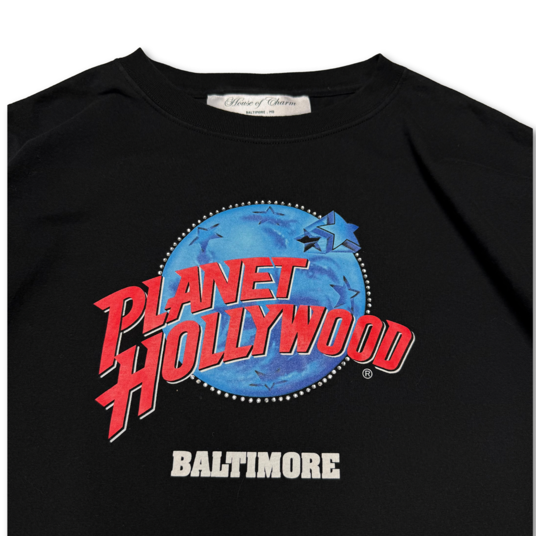 Planet Hollywood Baltimore Rhinestone Bleach Tie Dye Short Sleeve T Shirt