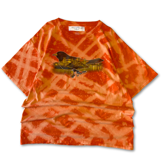 Baltimore Orioles Rhinestone Bleach Tie Dye Short Sleeve T Shirt