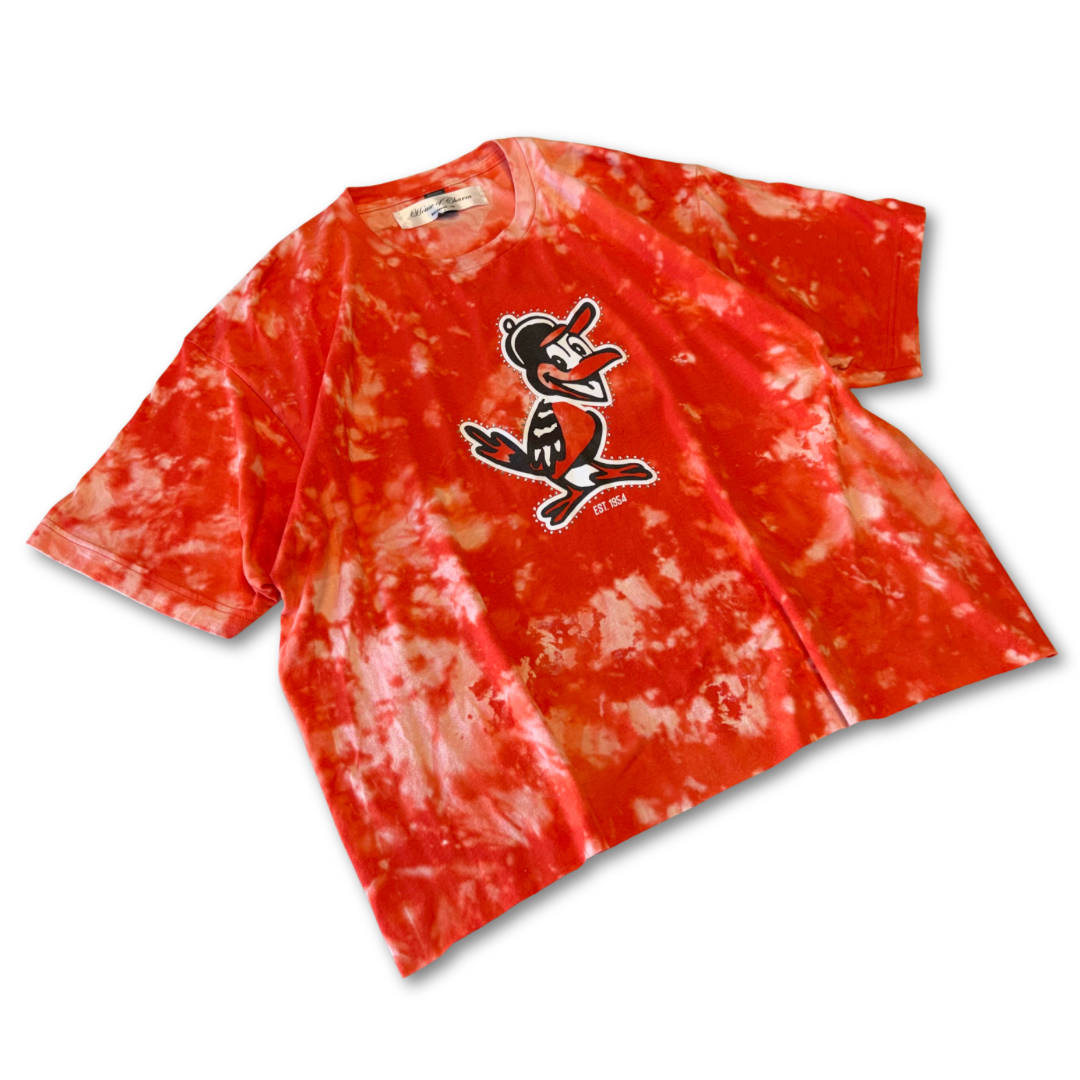 Baltimore Orioles Rhinestone Bleach Tie Dye Short Sleeve T Shirt