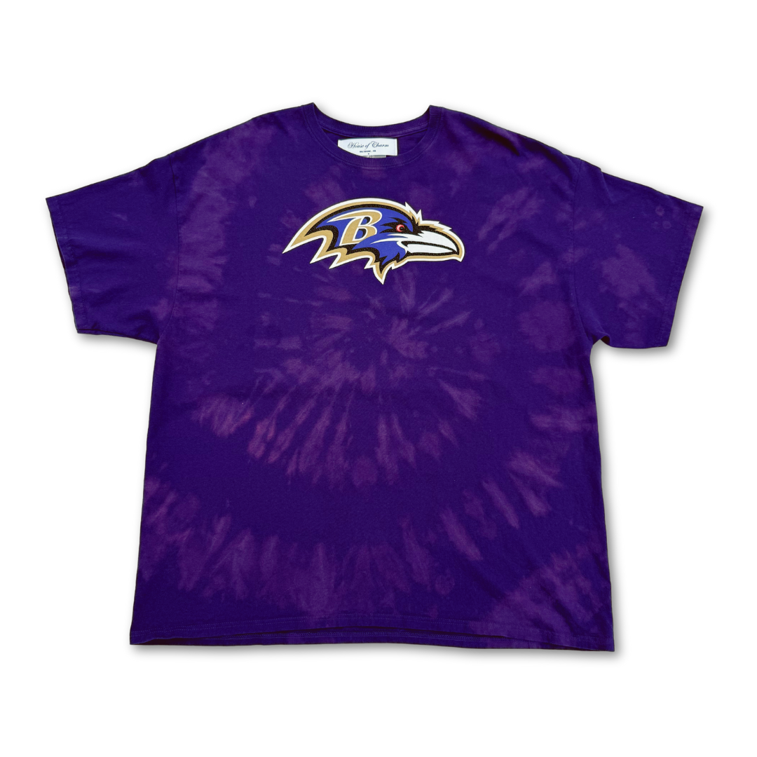 Baltimore Ravens Rhinestone Bleach Tie Dye Short Sleeve T Shirt