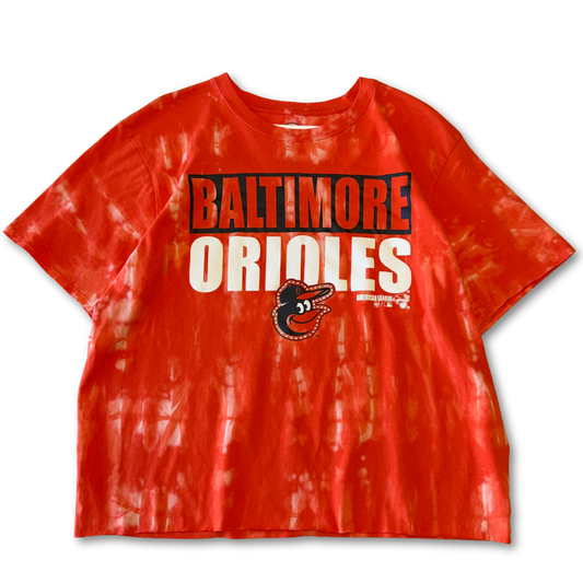 Baltimore Orioles Rhinestone Bleach Tie Dye Short Sleeve T Shirt