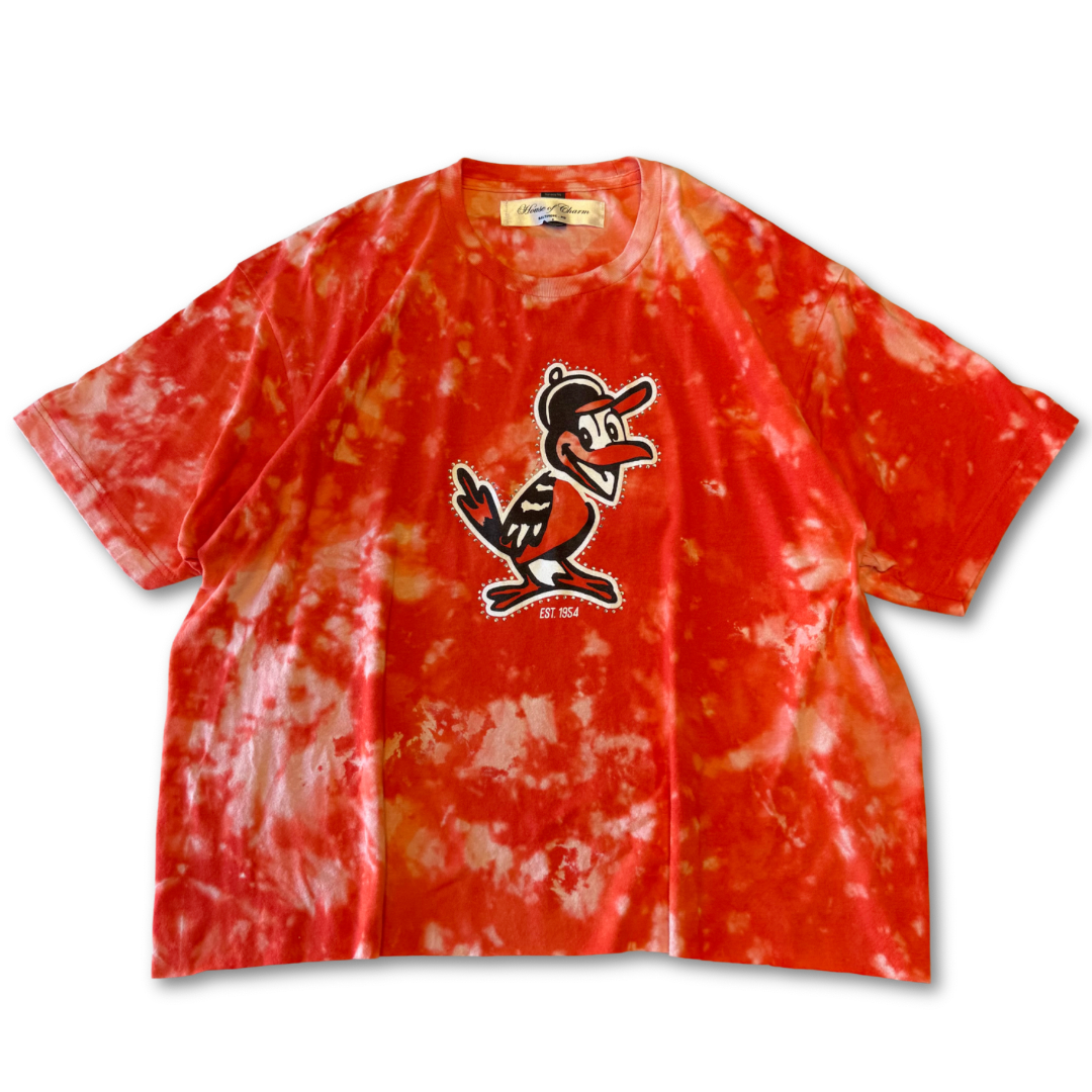 Baltimore Orioles Rhinestone Bleach Tie Dye Short Sleeve T Shirt