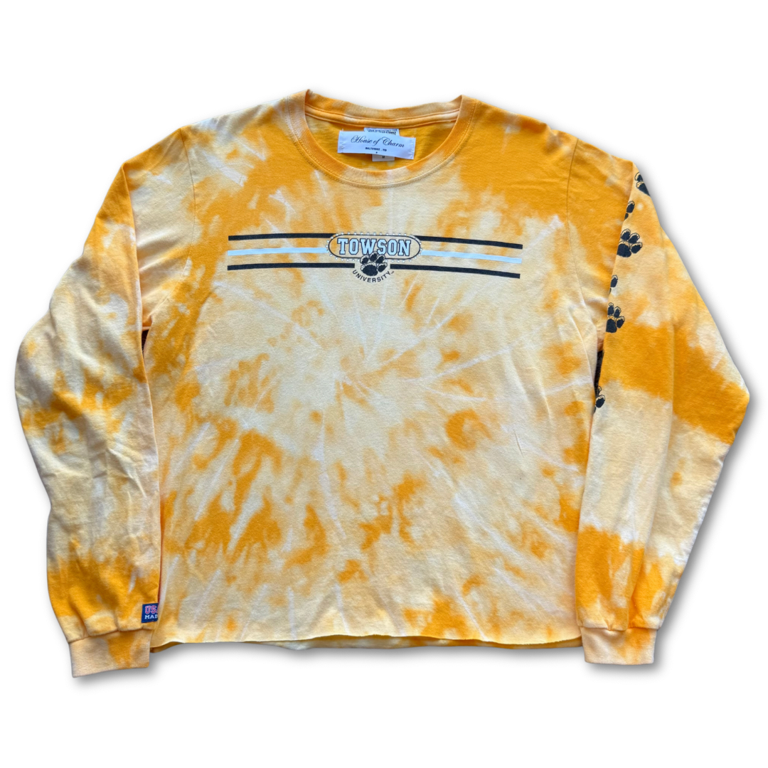 Towson Bleach Tie Dye Rhinestone Long Sleeve T Shirt