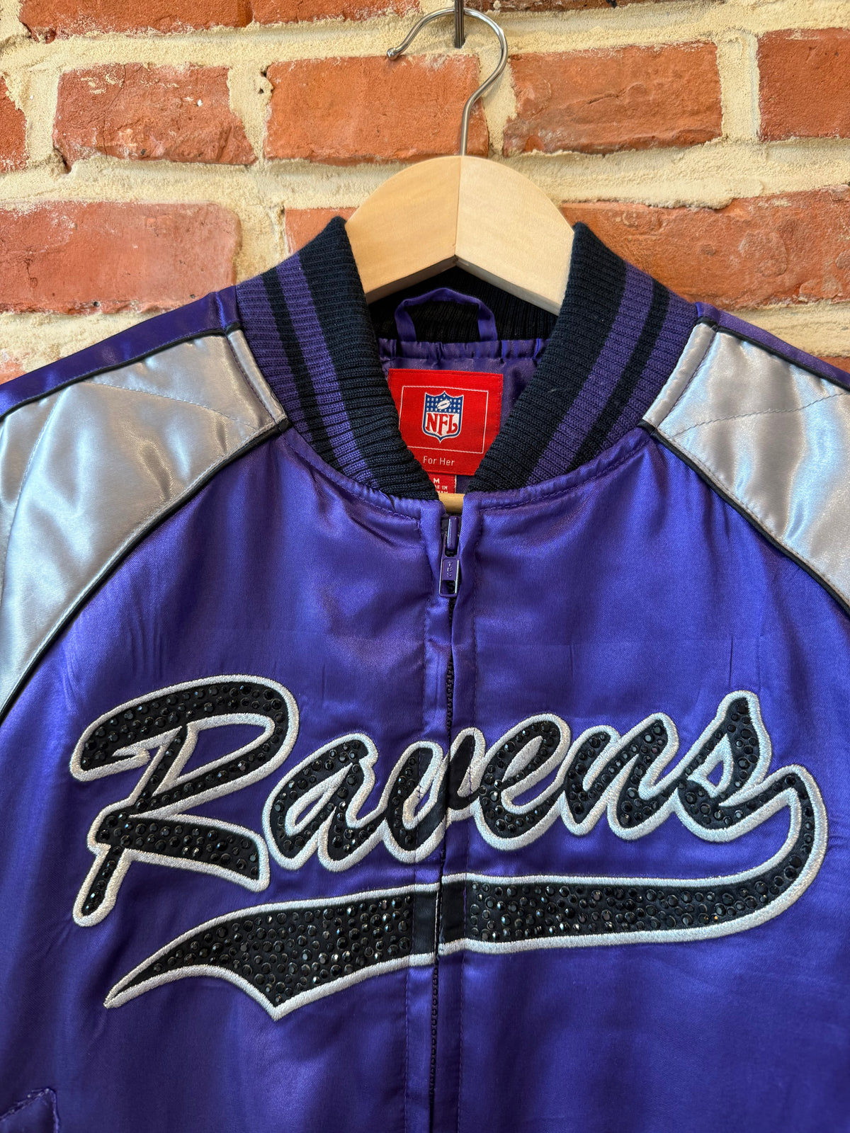 Vintage Ravens Satin Bomber Jacket