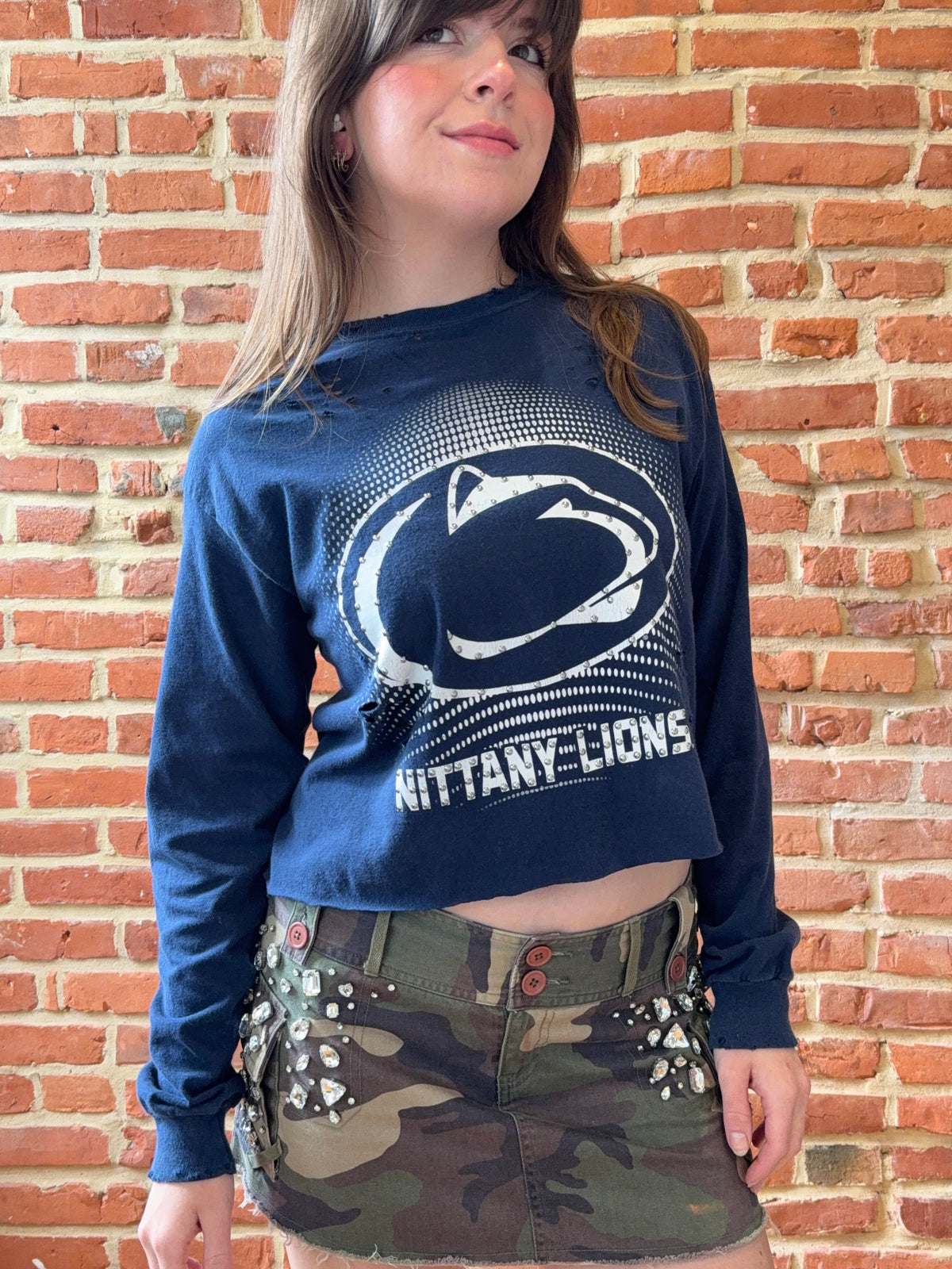 Penn State Distressed Studded T Shirt