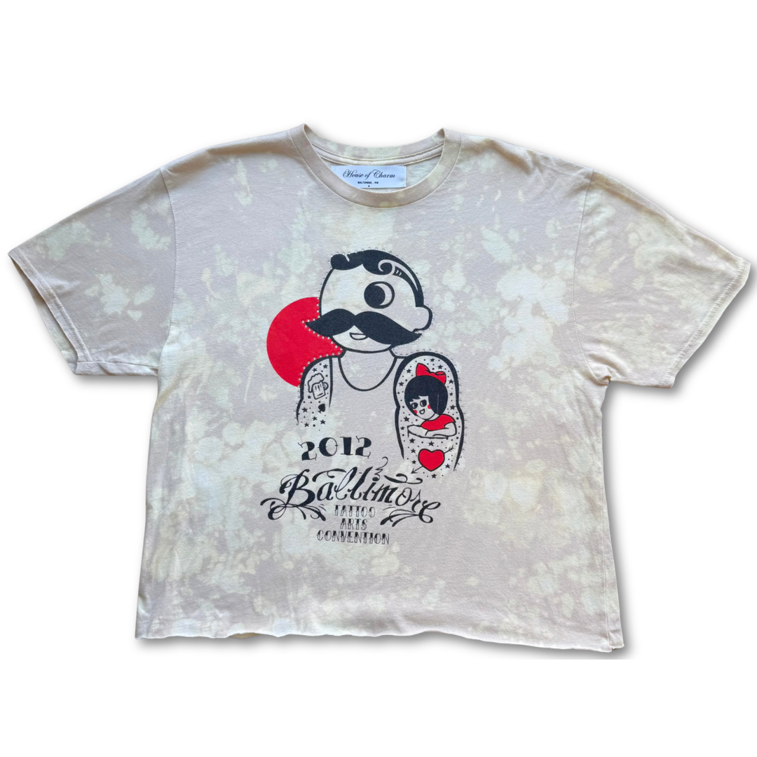 Natty Boh Baltimore  Rhinestone Bleach Tie Dye Short Sleeve T Shirt