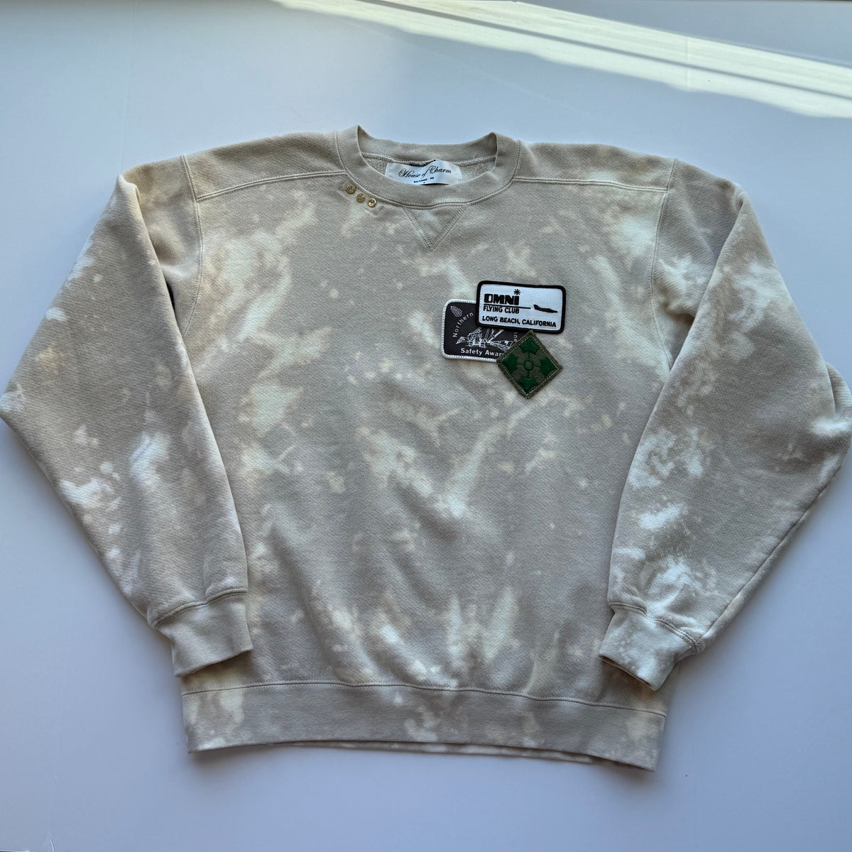 Bleached & Patched ‘Desert Camo’ Crewneck