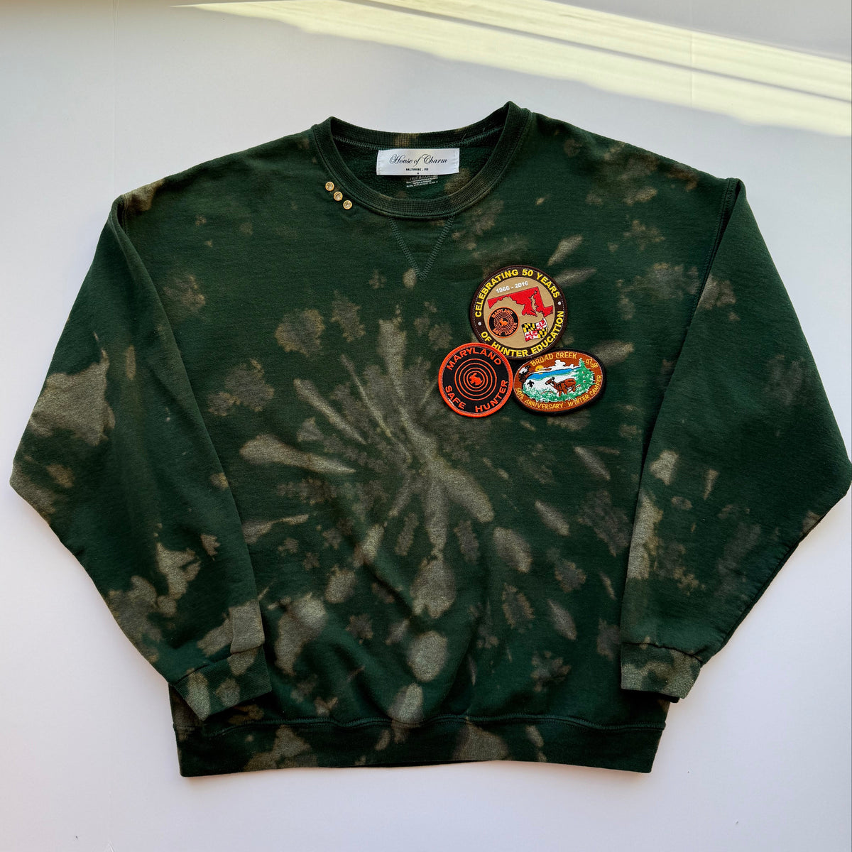 Bleached & Patched ‘Outdoorswoman’ Crewneck