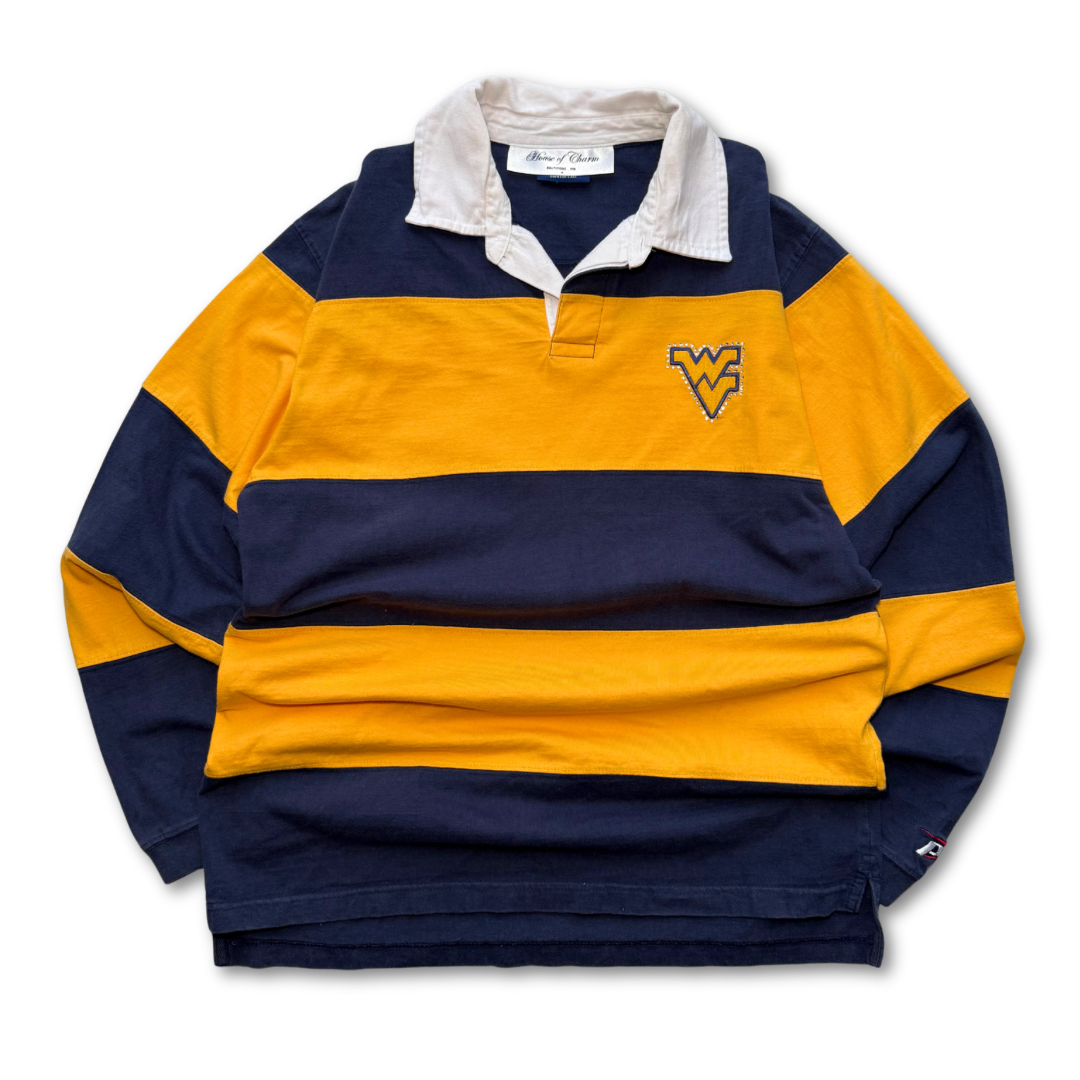 WVU Rhinestone Rugby Polo
